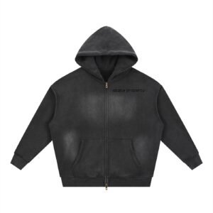 Sunfade Two-way Zipper Boxy Fleece Hoodie