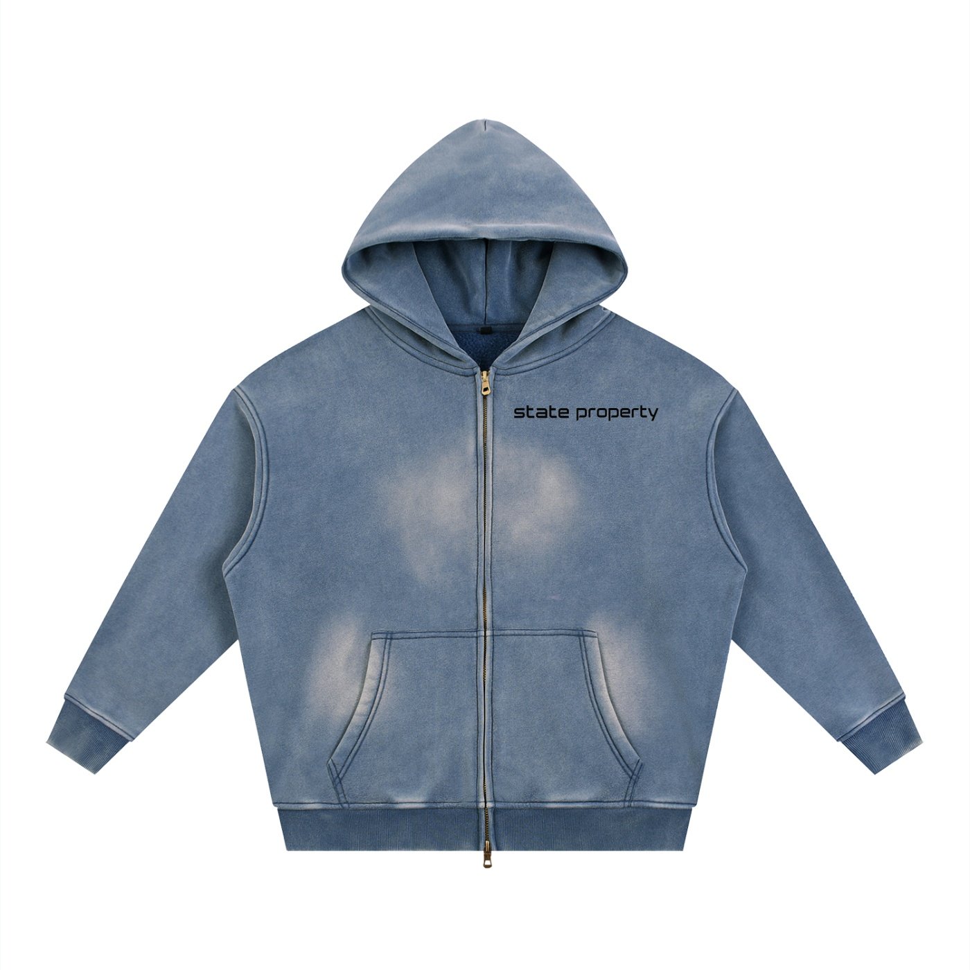 Sunfade Two-way Zipper Boxy Fleece Hoodie - Image 5
