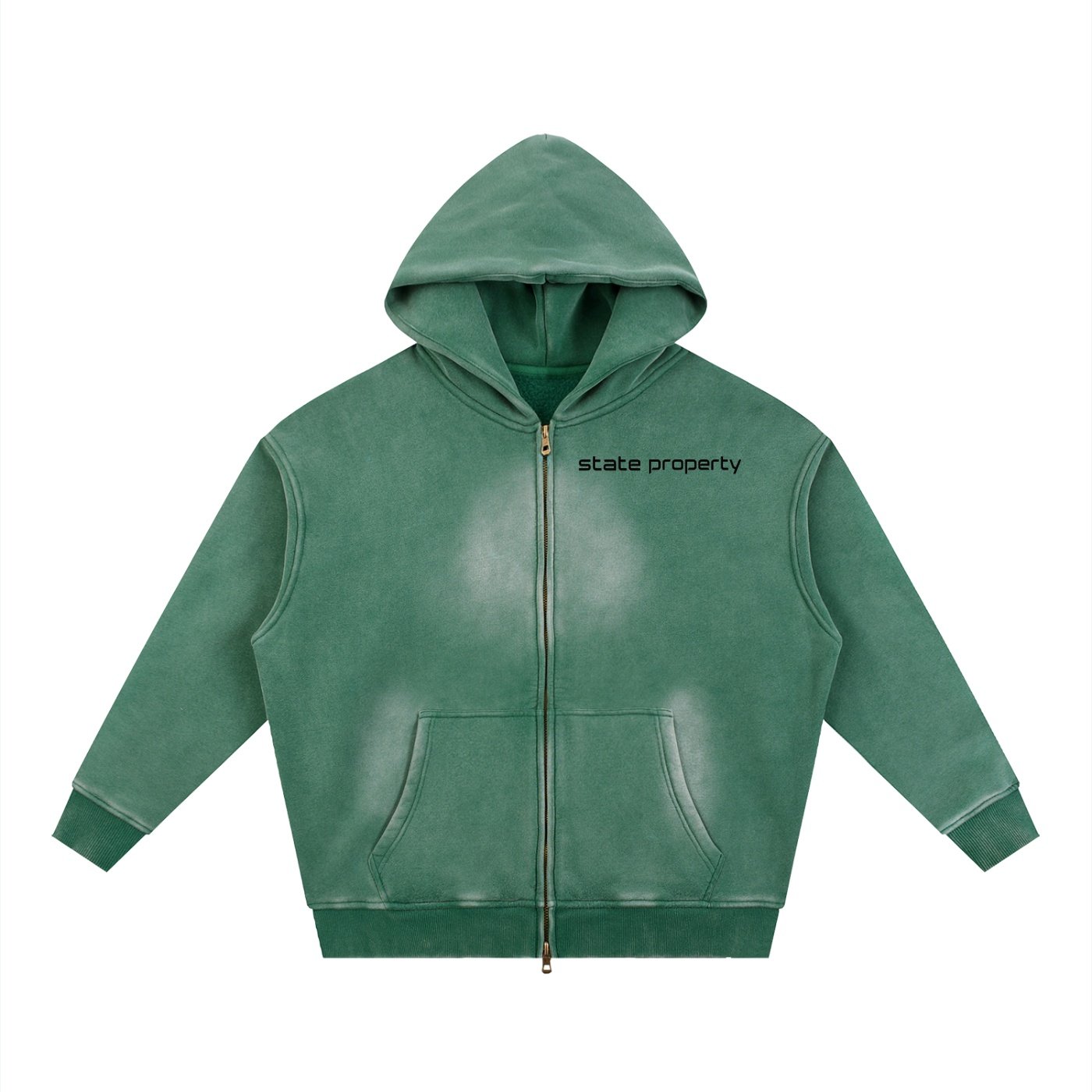 Sunfade Two-way Zipper Boxy Fleece Hoodie - Image 7