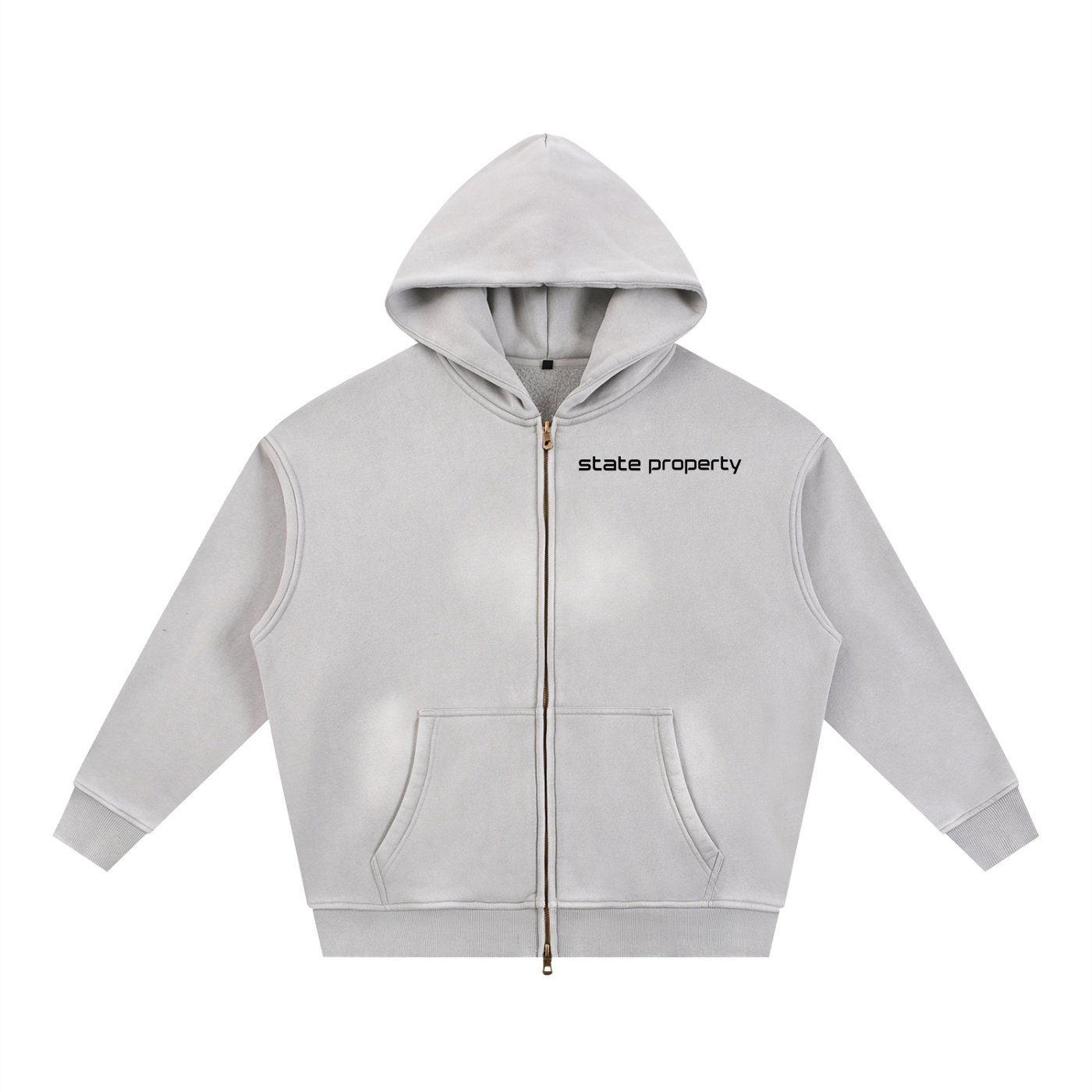 Sunfade Two-way Zipper Boxy Fleece Hoodie - Image 3
