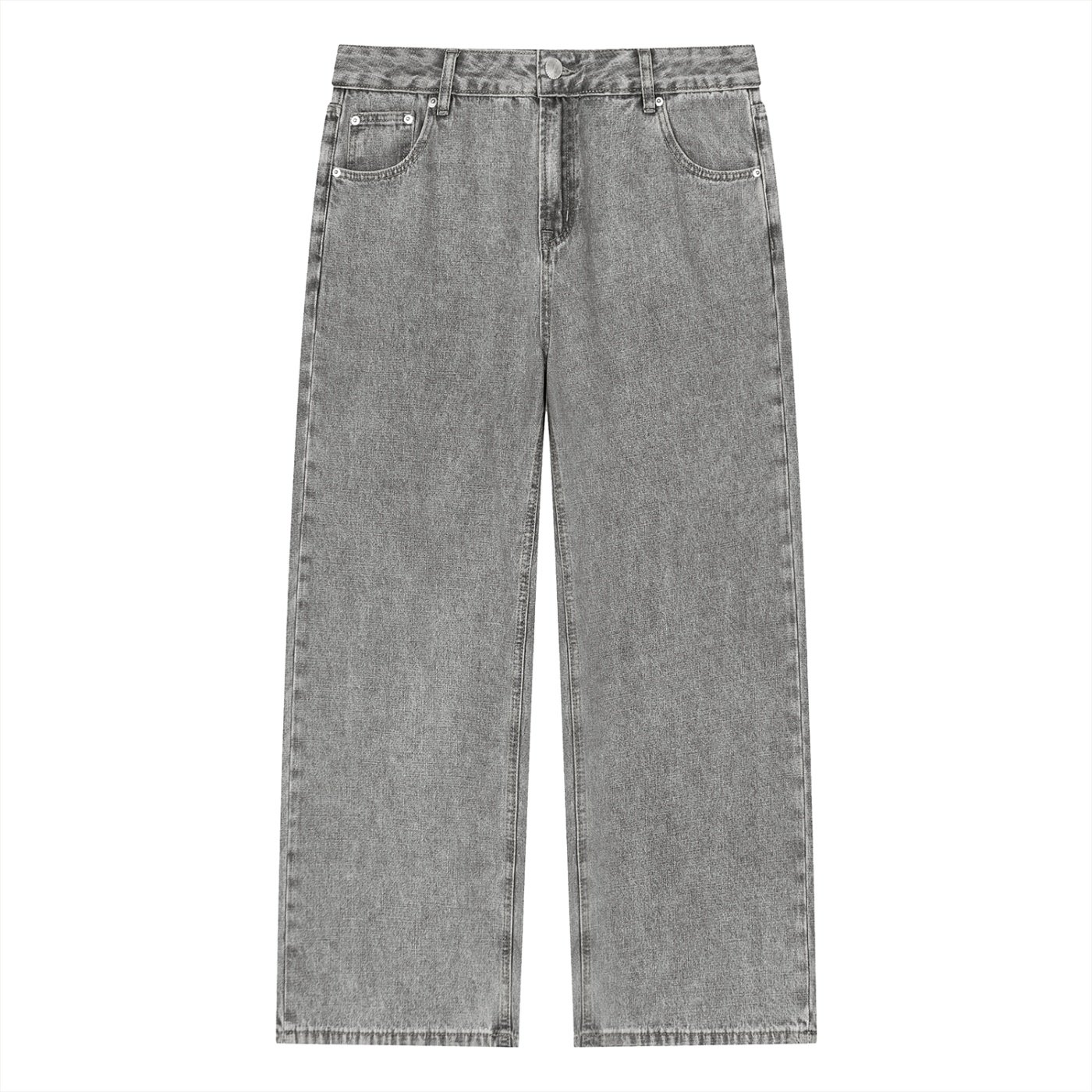 Unisex Vintage Wash Straight Leg Jeans - Image 4