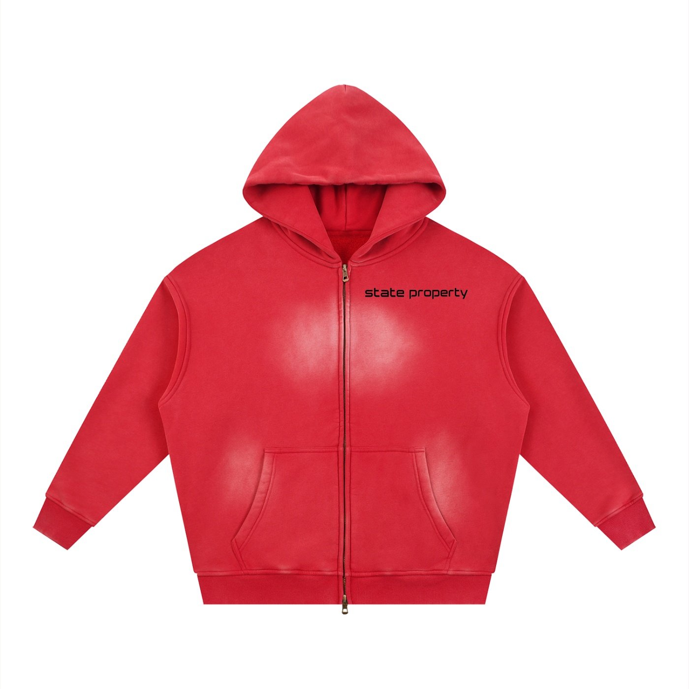 Sunfade Two-way Zipper Boxy Fleece Hoodie - Image 9